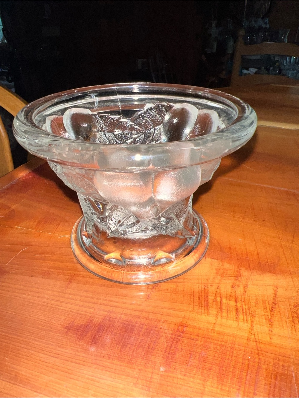 ❤️ VTG Teleflora 2 Sided Pressed Glass Candle Holder Pillar &Taper